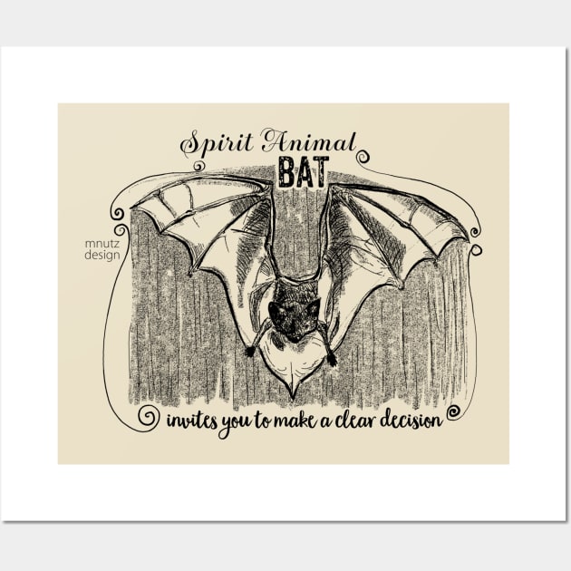 Spirit animal Bat black Wall Art by mnutz